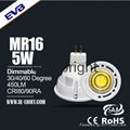 Hot sell !! 6W cob 550lm Epistar chip 12v mr16 led spot light