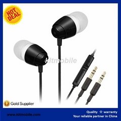 earphones with mic and volume control for mobile phone 