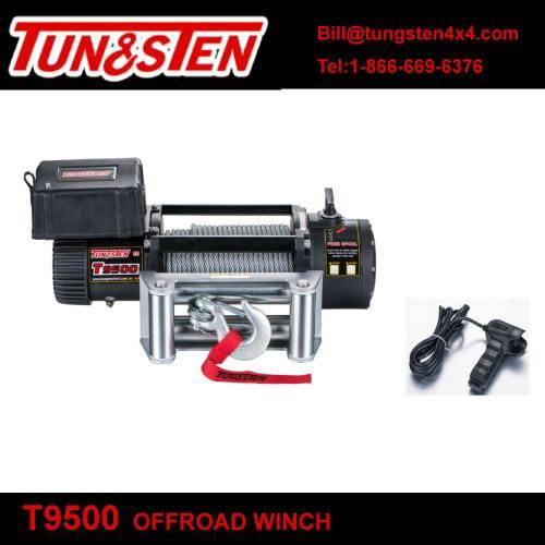 TUNGSTEN T9500 9500lbs electirc power China rescue truck winch with wire rope