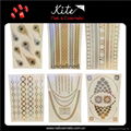  Cosmetic Standard Body Art Waterproof Custom Tattoo Stickers / Gold Tattoo  2