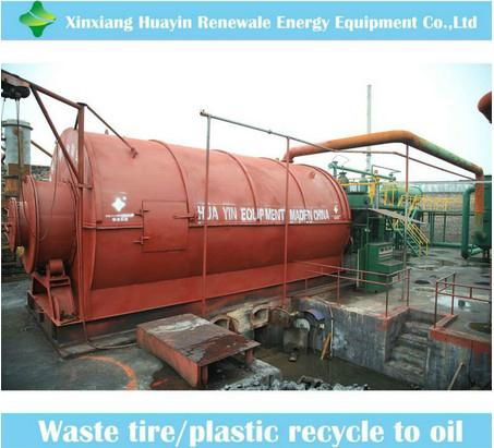 huayin environmental friendly waste tire pyrolysis to oil equipment 3