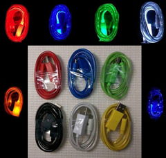 OEM usb cable LED ligtening usb cable 3 in 1 usb cable noodle cable of iPhone Sa