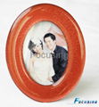 top grade oval shape red color glass photo frame