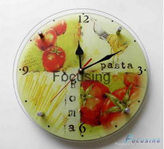 round shape decorative tempered glass wall clock