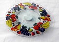 fruit tempered glass cake plate