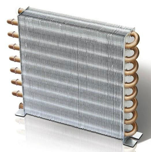 Copper fin condenser for cold room and air conditioner