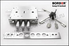 Mortise three directions lock with latch bolt and deadbolt, lower