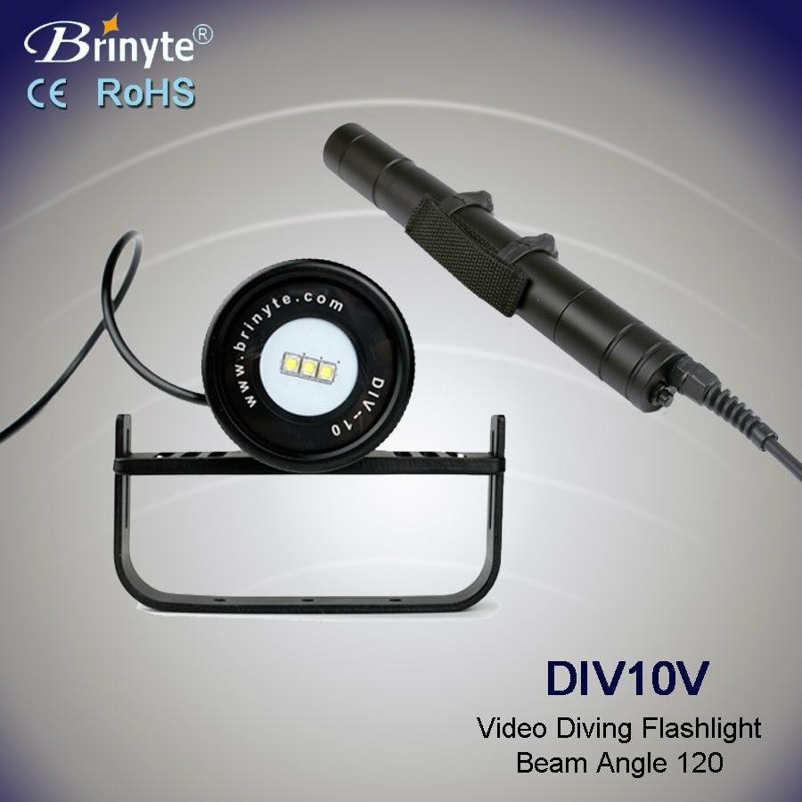 Brinyte 120 beam angle canister video dive flashlight 2