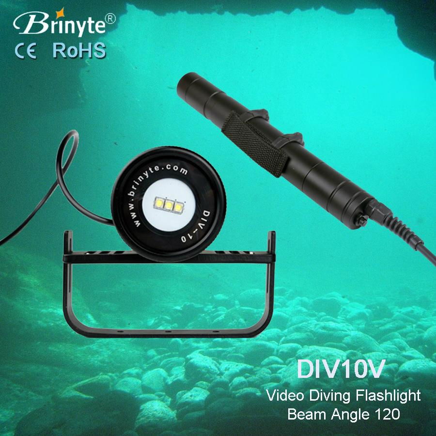 Brinyte 120 beam angle canister video dive flashlight 4
