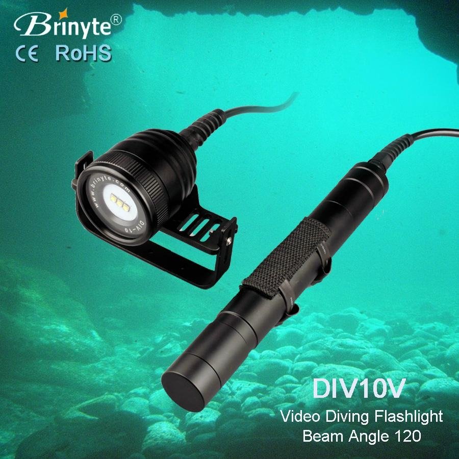 Brinyte 120 beam angle canister video dive flashlight 5