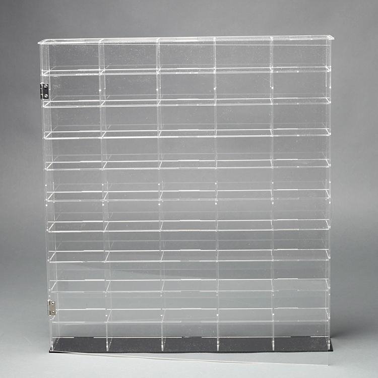 Clear plastic display storage boxes 