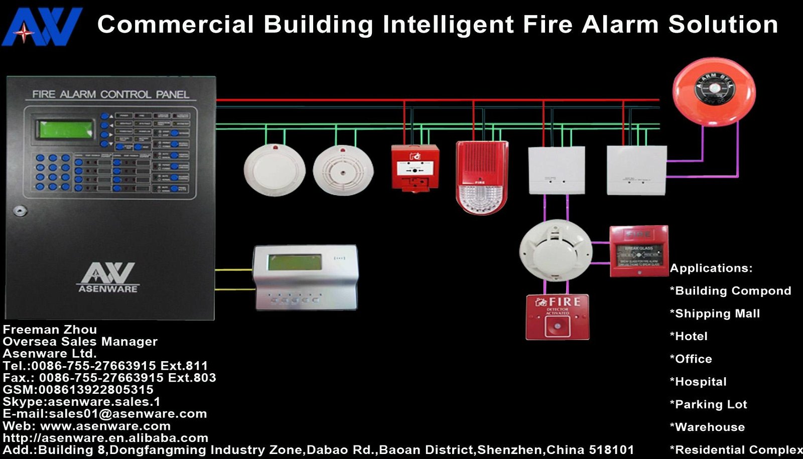 Shenzhen Addressable Fire Detection Alarm System Factory 5