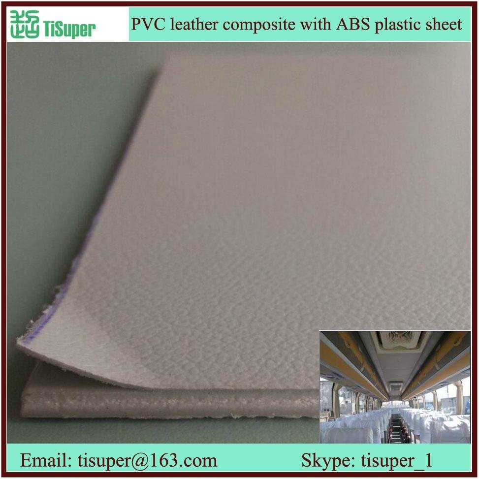 PVC leather composite with ABS plastic sheet 