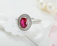 Chinese Wholesale Fashion Lady Red Corundum Ring 