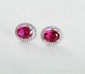 Popular S925 Sterling Silver Platinum Plated Spinel Earring from China