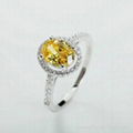 Yellow round shape sterling silver spinel ring 1