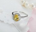 Yellow round shape sterling silver spinel ring 2