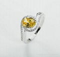 Rings for teen girls one stone yellow