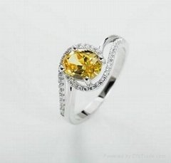 Rings for teen girls one stone yellow spinel ring 