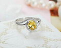 Rings for teen girls one stone yellow spinel ring  2