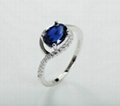  925 sterling silver wholesale blue spinel and zirconia ring 4