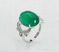 Online get cheap fine gemstone green agate ring