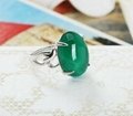 Sterling Silver Platinum Plated  Agate  Ring 2