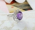 Flower shape ring purple spinel exquisite ring  1