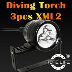 Tonelife Dving Canister Mag Led Flashlight Diving Light TL3302