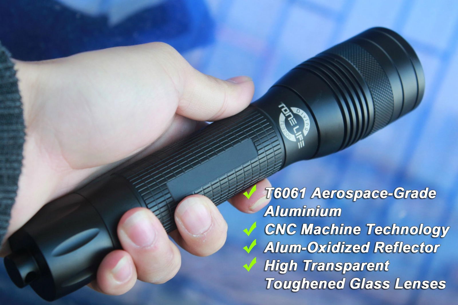 Tonelife TL3206 Tactical Led Diving Light  Hunting Flashlight 3