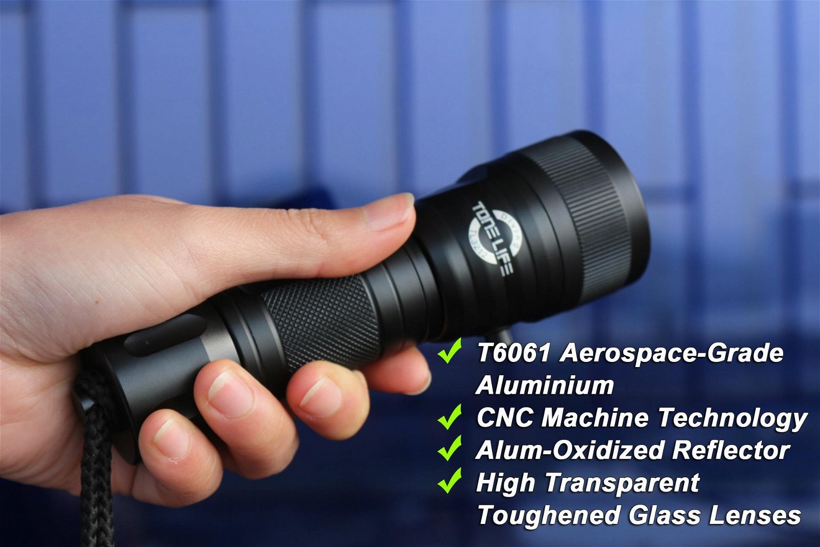Tonelife TL3212 Button Switch Bright Led Military Diving Torch Flashlight 5