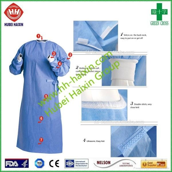 Disposable non woven SMS isolation gown wholesale 4