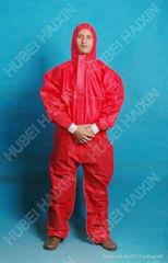 Disposable non woven SMS TYPE 5/6 surgical Coverall red color