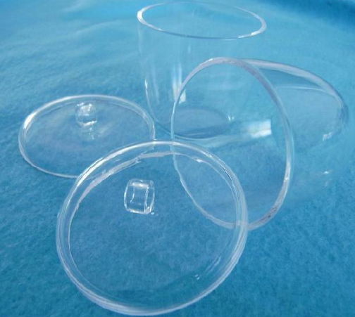 transparent  silica quartz glass crucible with lid