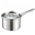 Stainless steel wok with long handle