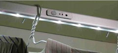 Wardrobe hanging rail-Lithium battery, PIR sensor LED light