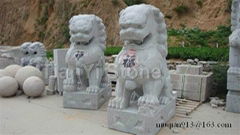 Stone lion sculptures