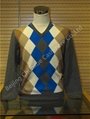 Lady Spring Fall Knitted 100% Cashmere Knitted Intarsia Diamond Pullover 1