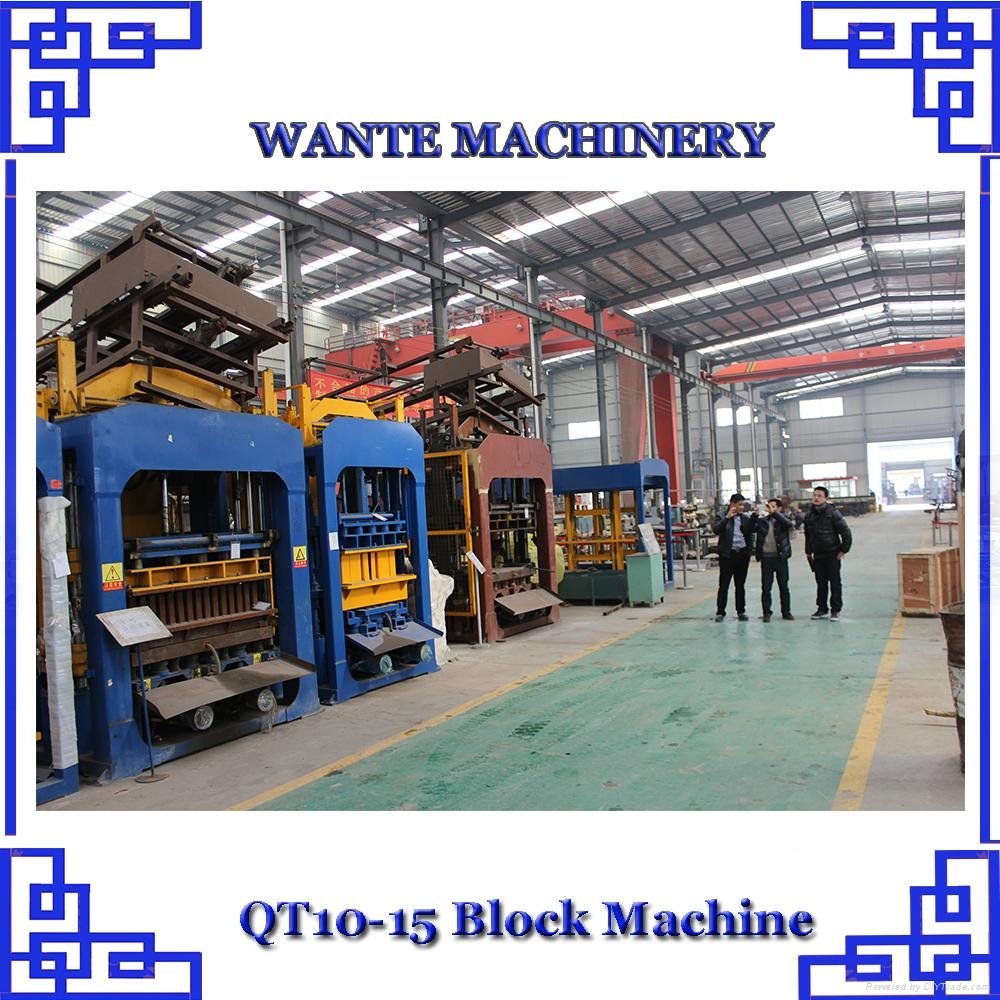 WANTE MACHINERY QT10-15 high quality masa full automatic concrete block machine  5