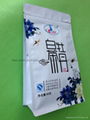 plastic stand up zippered tea packaging