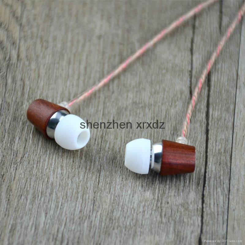 factory promotion earphone &cool in-ear stereo wood earphone 2