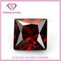 Square Princess Cut Red Garnet Synthetic