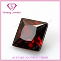 Square Princess Cut Red Garnet Synthetic Gems Stones 3