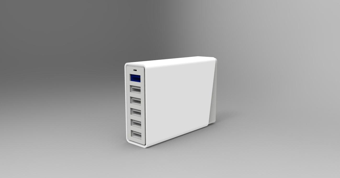 60W 12A  6ports USB Travel Charger with smart IC，Quick charge