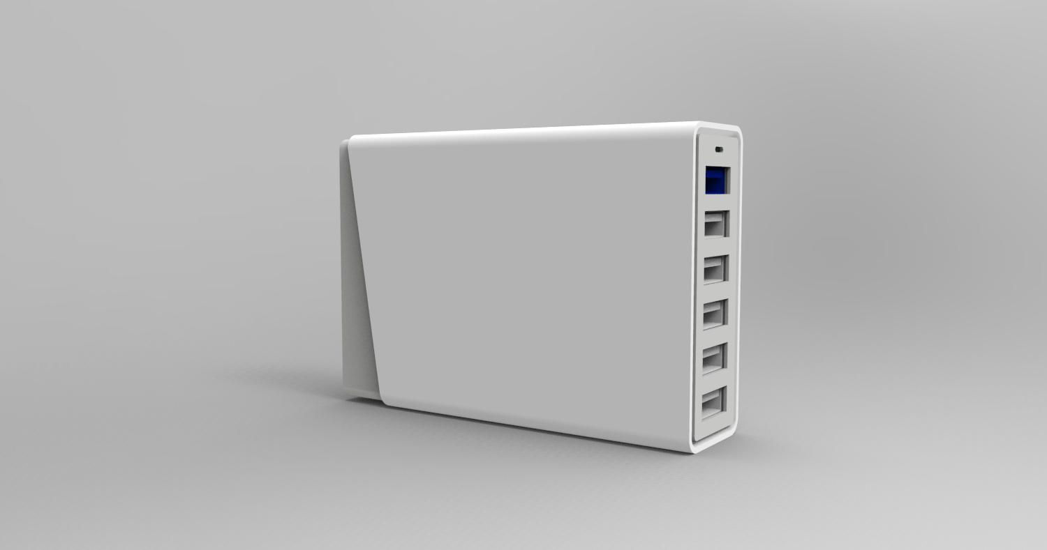 60W 12A  6ports USB Travel Charger with smart IC，Quick charge 2
