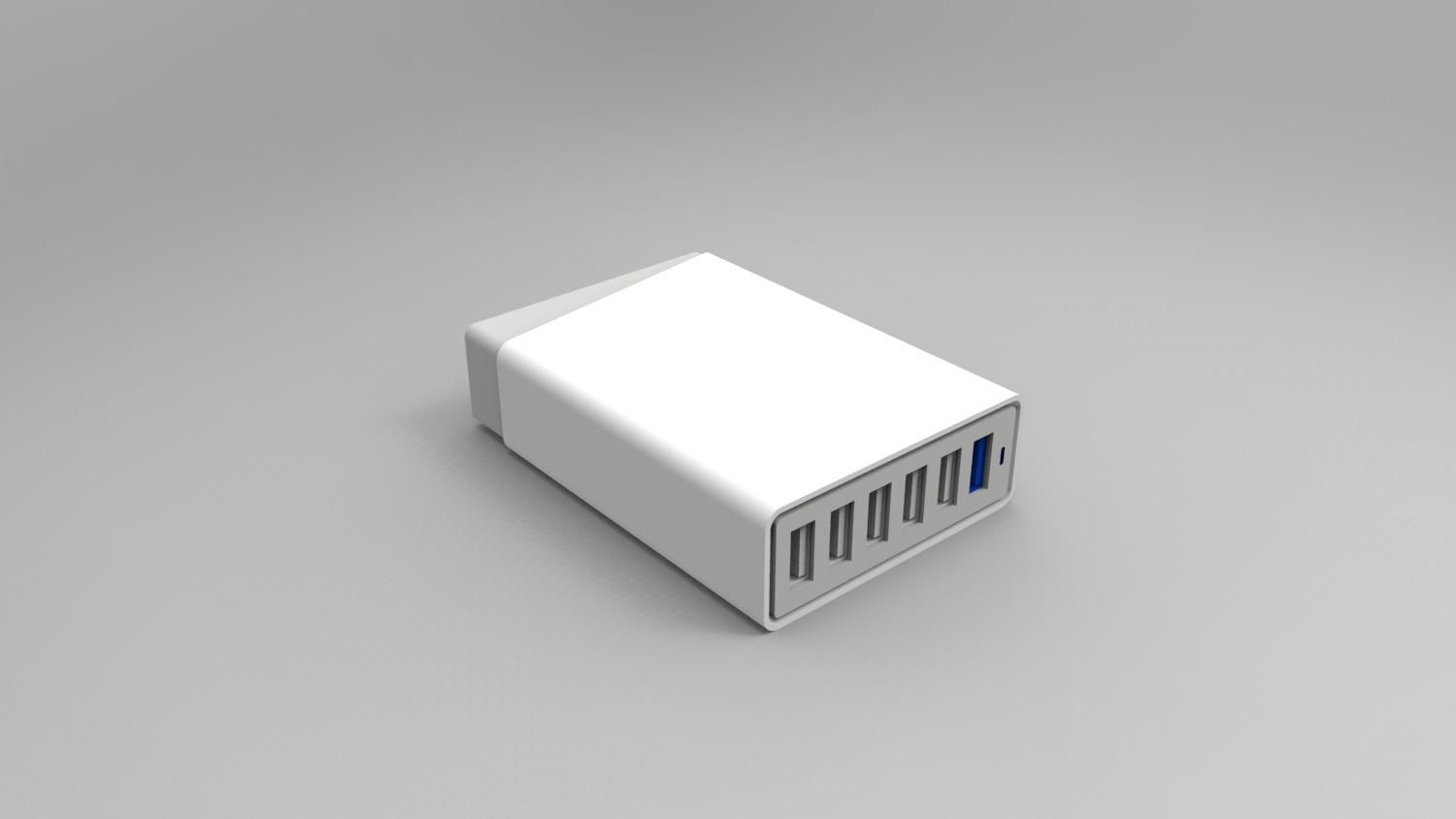 60W 12A  6ports USB Travel Charger with smart IC，Quick charge 3