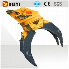 Beiyi excavator hydraulic rotating log grapple