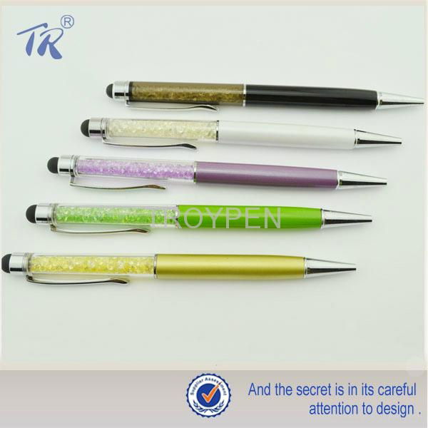 Beautiful Designe Crystal Touch Pen, Accept Customization And Logo Print