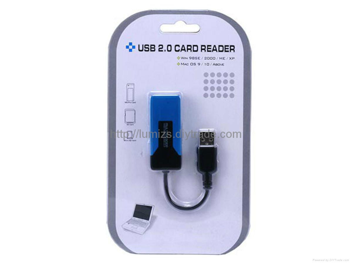 10 in 1 mini USB 2.0 Card Reader (SD/MS/micro SD) 