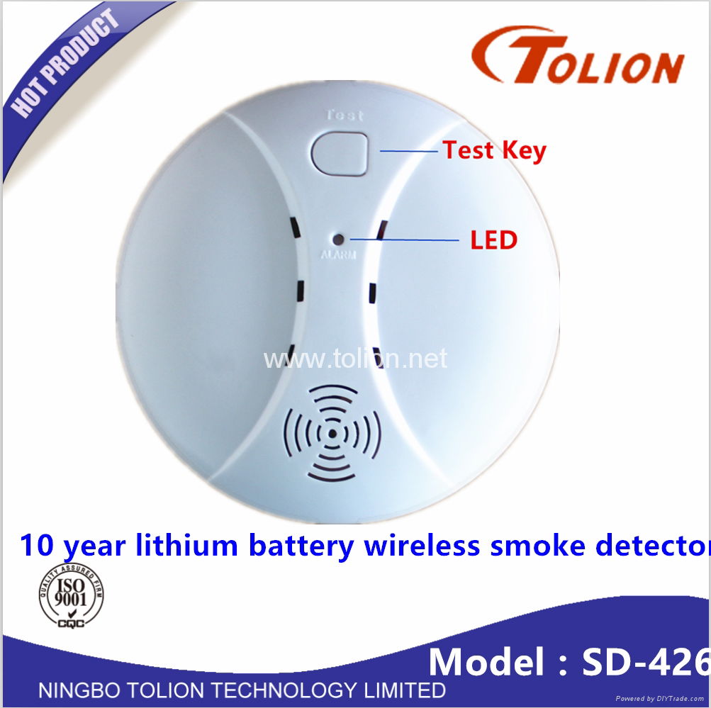 Battery Operated Wireless Standalone Photoelectric Smoke Detector 315MHz or 433M